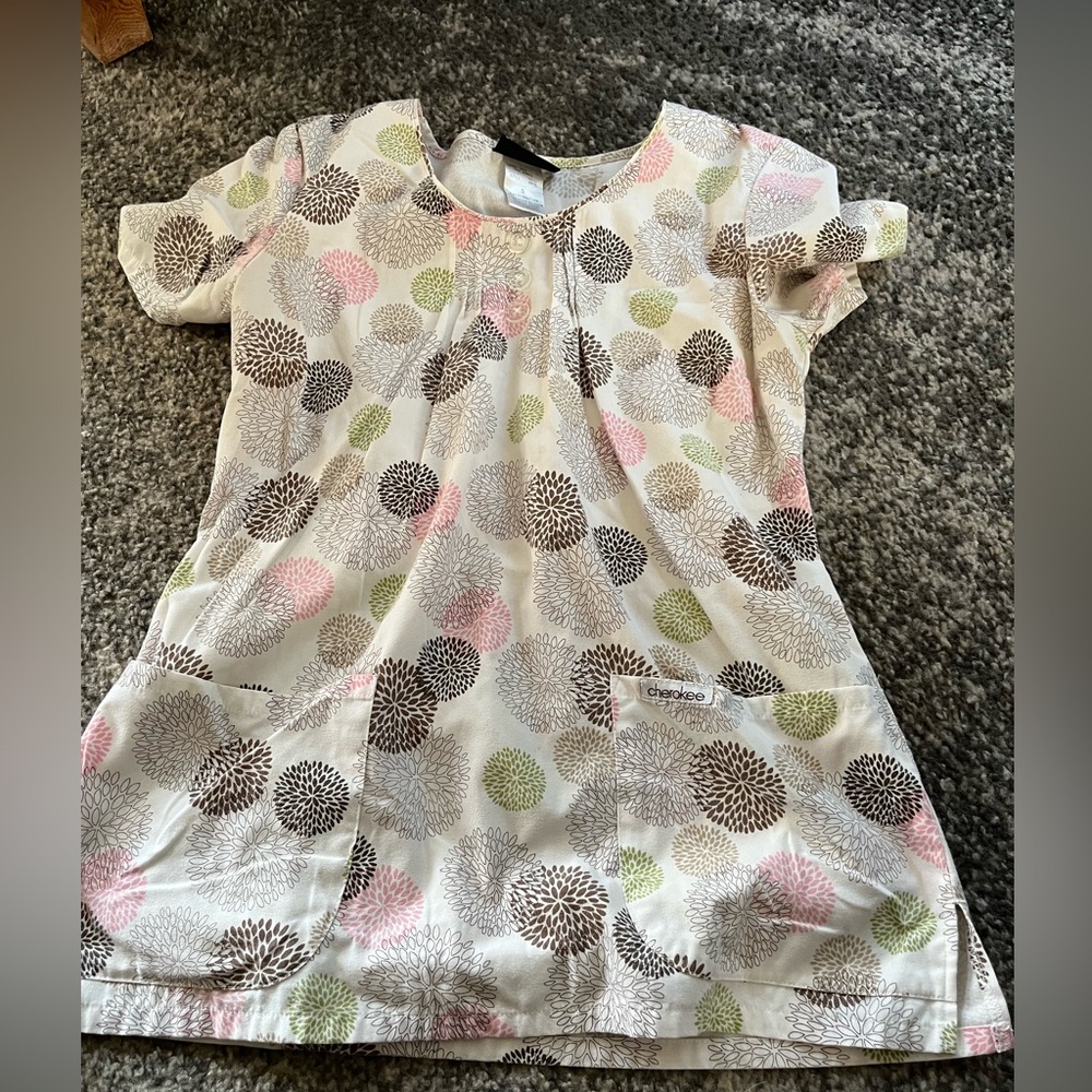Multi colored scrub top